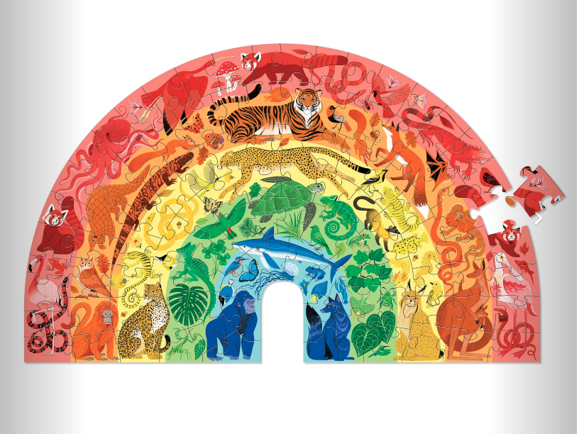 Rainbow Animals Shaped Puzzle 100 pieces Crocodile Creek