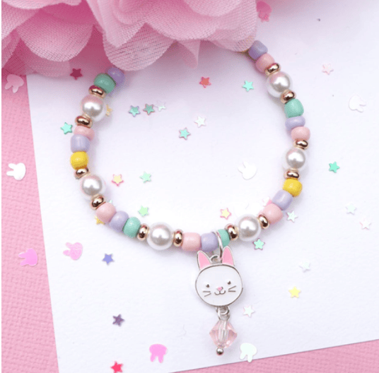 Tea Party Bunny Charm Elastic Bracelet Lauren Hinkley