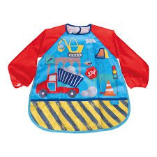 Playtime Apron with Sleeves Construction You Monkey
