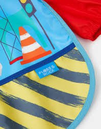 Playtime Apron with Sleeves Construction You Monkey