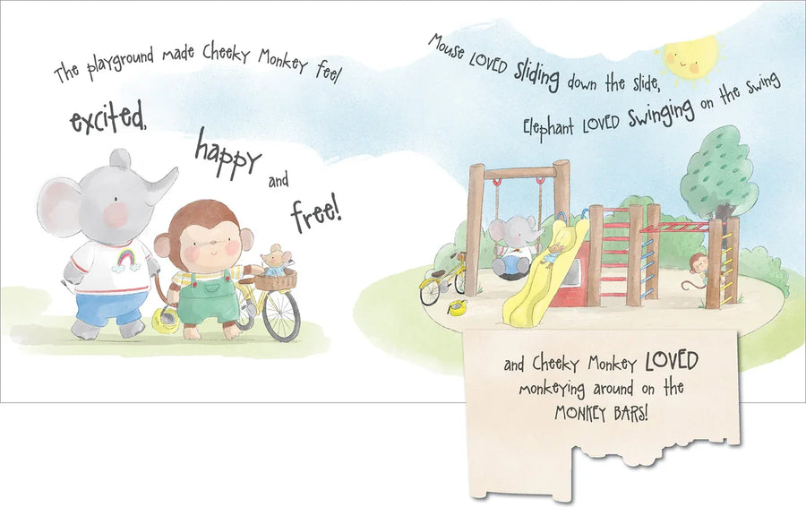 Cheeky Monkey learns to be Brave lift the flap board book