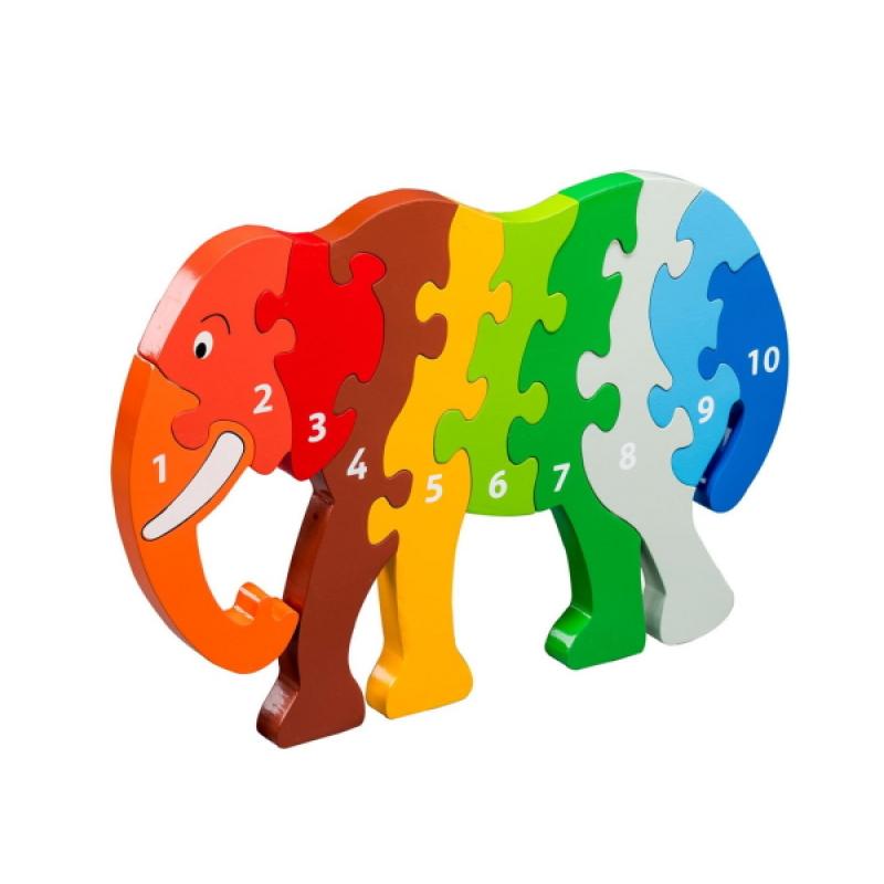 1-10 Elephant Wooden Puzzle Lanka Kade