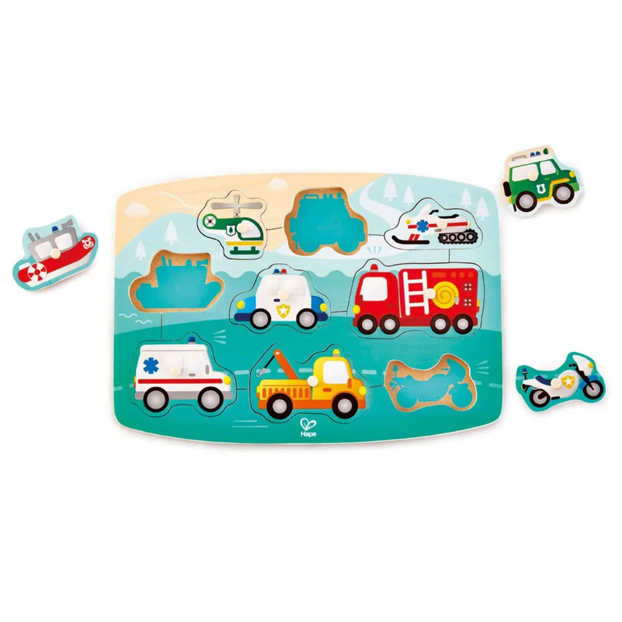 Hape Peg Puzzle Emergency Vehicles