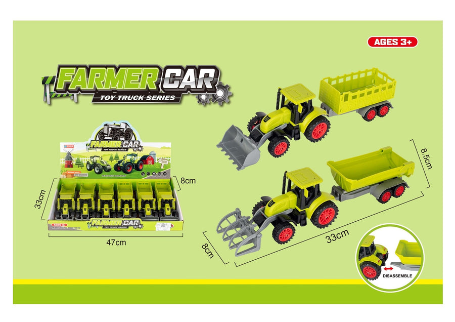 Friction Farm Tractor and Trailer