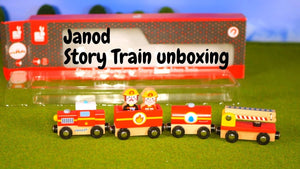 Story Firefighter Train Wooden Janod