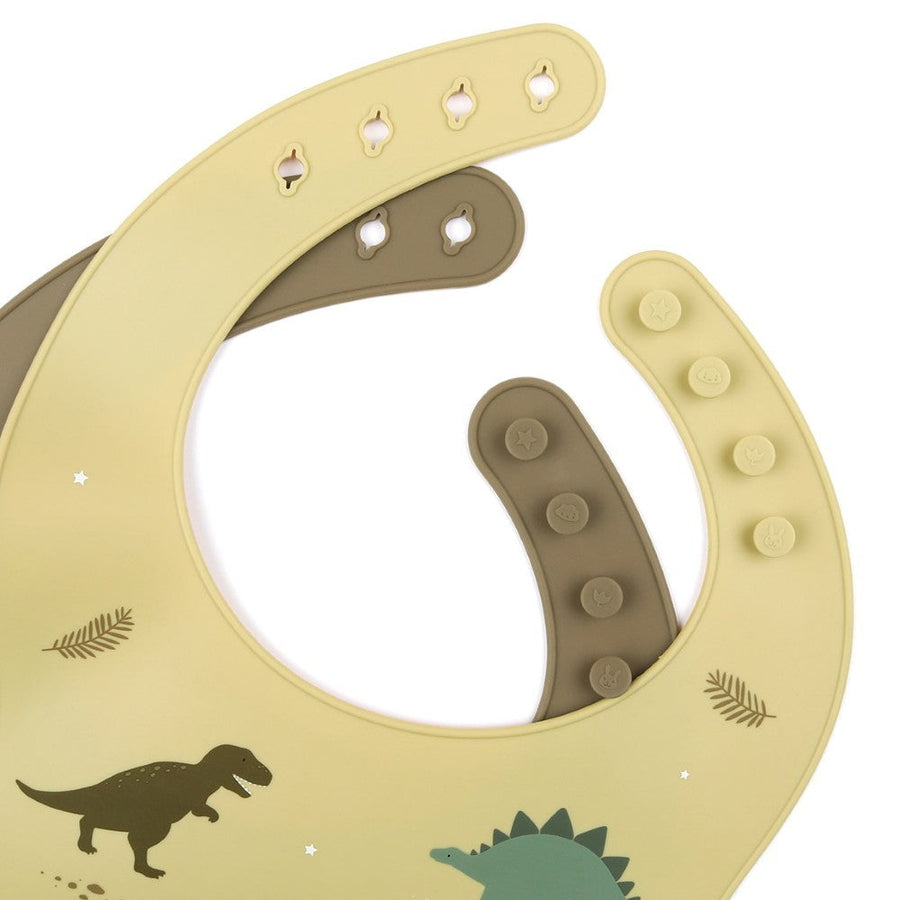 Silicone Bibs: 2 pack Dinosaurs