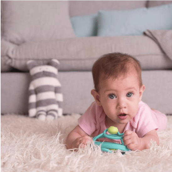Snail Teether Rattle Blue
