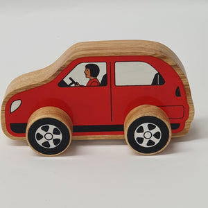 Wooden Red Car