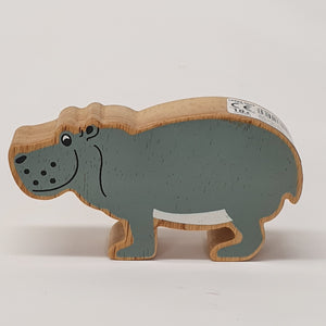 Wooden Grey Hippopotamus