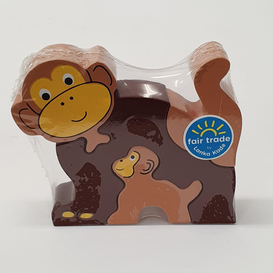 Wooden Monkey & Baby Jigsaw