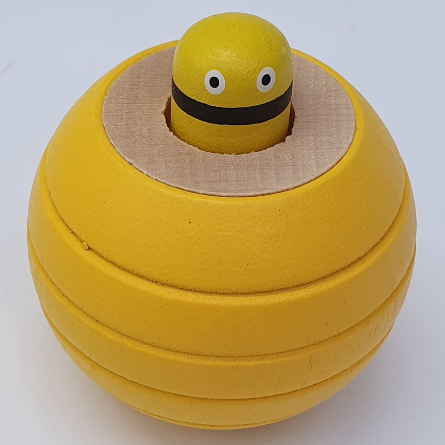 Wooden Squeaky Ball Yellow