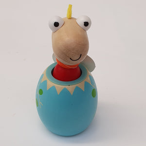 Wooden Squeaky Dino Blue