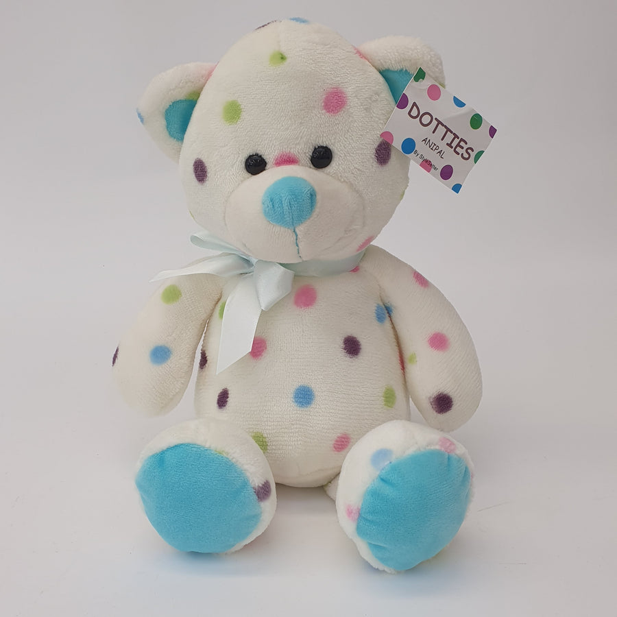 Bear Blue With Spots 25cm