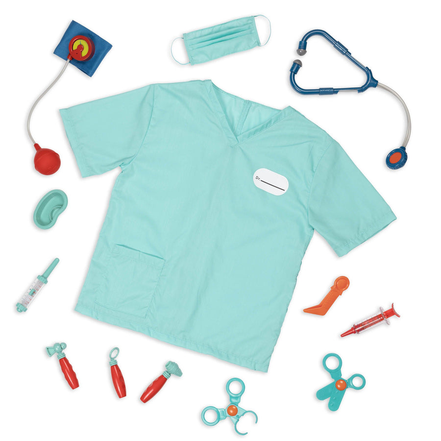 Battat Deluxe Doctor Set with scrubs top mask