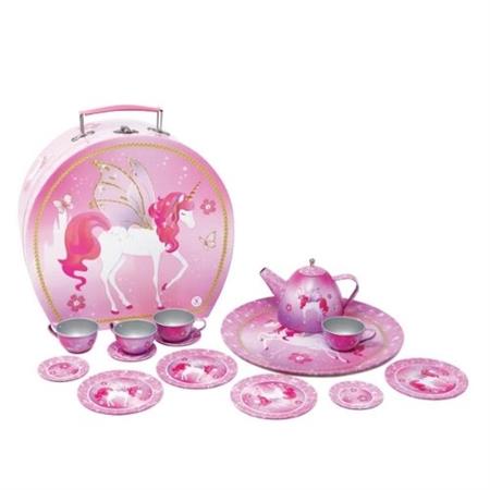 Unicorn Princess  15 piece Tin Tea Set in Carry Case