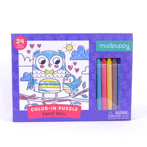 Color In Puzzle Sweet Owls