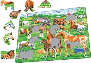 Horses different Breeds Puzzle Large Larsen Brand