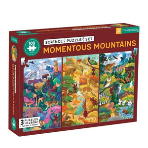 Momentous Mountains Science Puzzle 100 pieces 3 puzzles