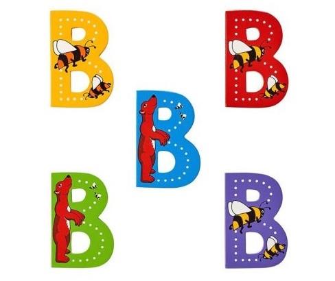 Wooden Capital B Yellow