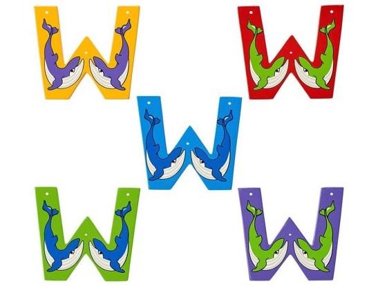 Wooden Capital W Yellow