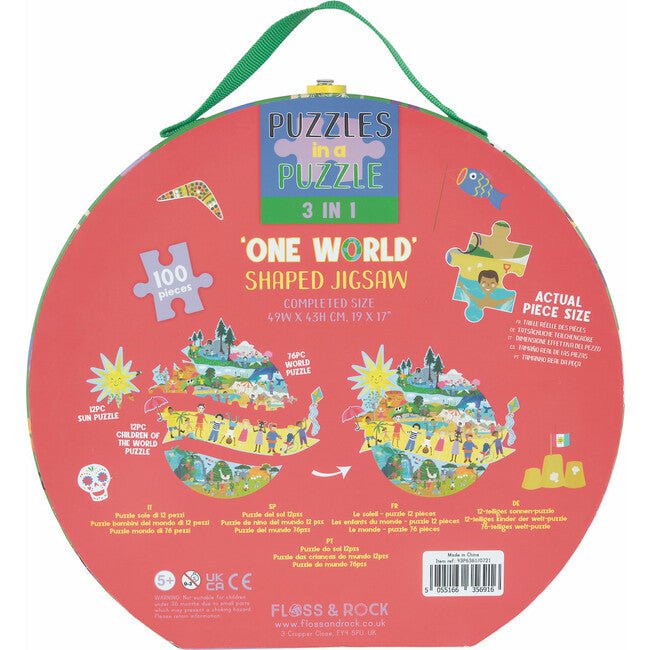 100Pc One World 3 in 1 Puzzle Floss & Rock