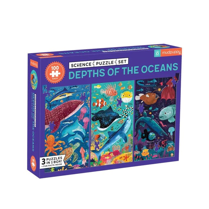Depths of Ocean Science Puzzle- 3 puzzles in one 100 pc